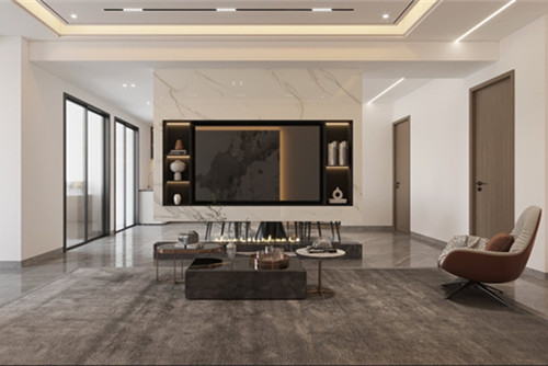 茂名市財富時代輕奢風格三居室裝修案例