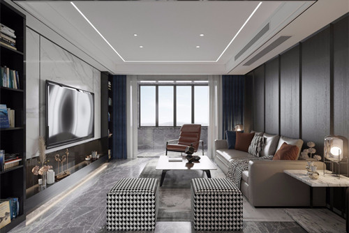 淮安市愛琴?；▓@現代簡約風格三居室裝修案例