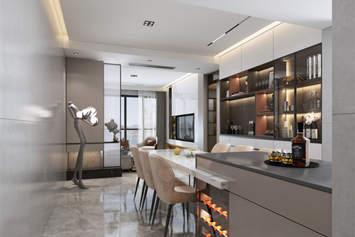 湛江市正基金科名苑現代簡約風格平層裝修案例