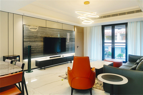 自貢市桂花居委會16組小區輕奢風格三居室裝修案例