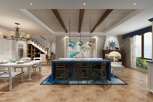 泉州市新景公館地中海風格復式裝修案例