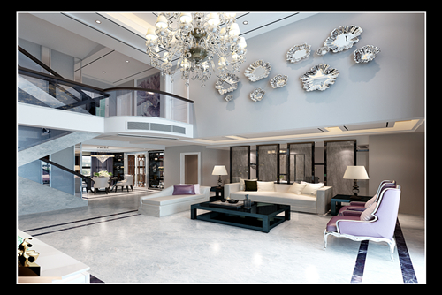 泉州市新景公館現代簡約風格復式裝修案例