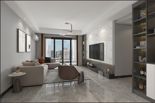 江門市江門奧園現代風格三居室裝修案例