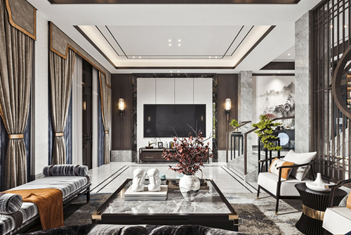 江門市碧桂園翡翠灣新中式風格別墅裝修案例