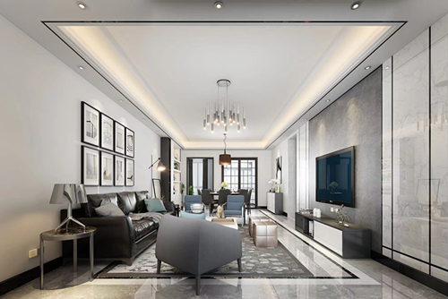 清遠市時代香海彼岸現代簡約風格三居室裝修案例