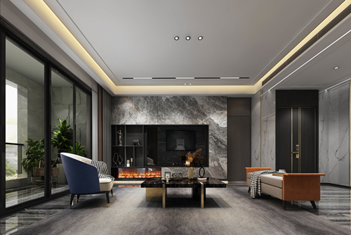 海口市海口華潤中心輕奢風(fēng)格平層裝修案例