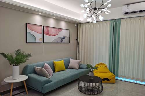 海口市濱江溫泉花園現代簡約風格三居室裝修案例