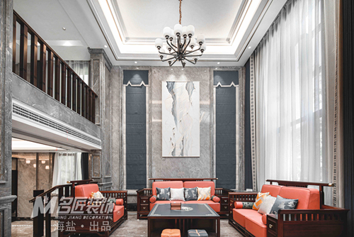 嘉興市平湖星河灣新中式風格別墅裝修案例