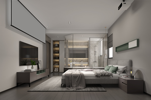 ?？谑袗廴A小區現代簡約風格四居室裝修案例