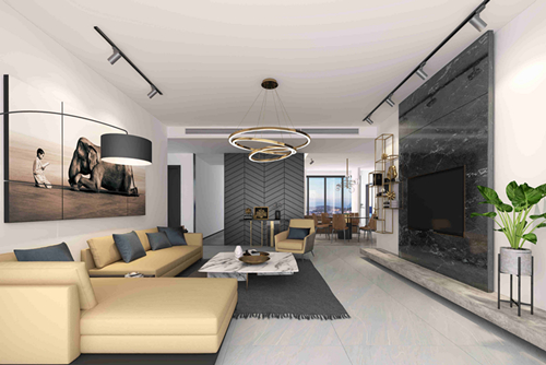 海口市環球100寶龍城現代簡約風格四居室裝修案例