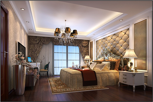 ?？谑袗廴A小區歐式風格三居室裝修案例