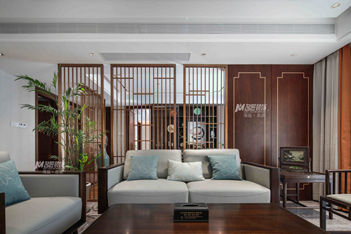 嘉興市寶石公館新中式風(fēng)格四居室裝修案例
