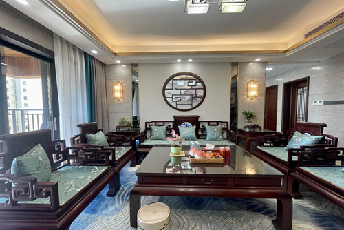 江門市嶺江一品新中式風格四居室裝修案例