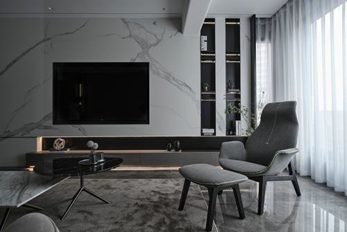 中山市迎龍居現(xiàn)代簡(jiǎn)約風(fēng)格三居室裝修案例