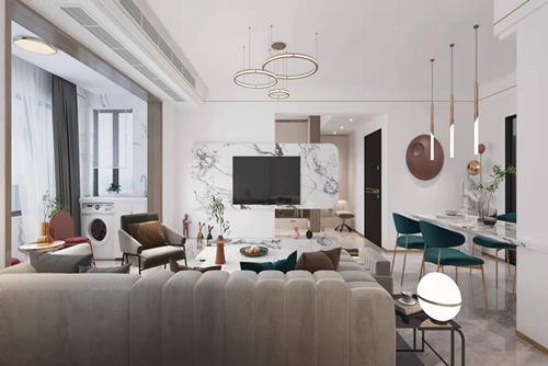 三明市城東廣場現代風格三居室裝修案例