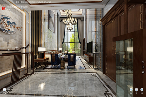 廣州市方圓明月山溪新中式風格復式裝修案例