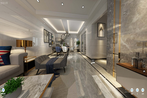 廣州市海珠半島花園三期輕奢風格復式裝修案例