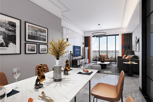 中山市華發觀山水別墅現代簡約風格三居室裝修案例