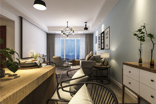 中山市阜沙自建房北歐風格三居室裝修案例