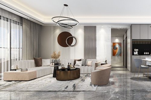 中山市吉寶盛世灣輕奢風格三居室裝修案例