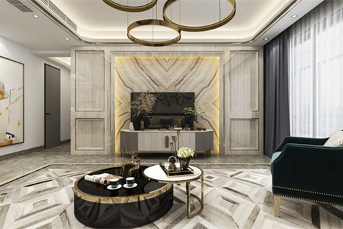 中山市雅居樂(lè)劍橋郡輕奢風(fēng)格四居室裝修案例