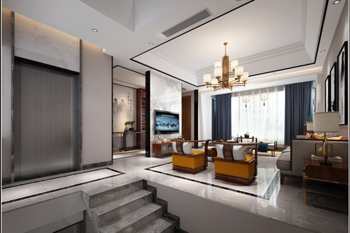 中山市奕翠園新中式風格別墅裝修案例