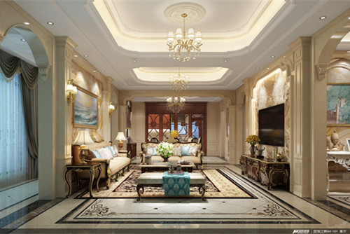 海口市銘盛檀香洲歐式風(fēng)格別墅裝修案例