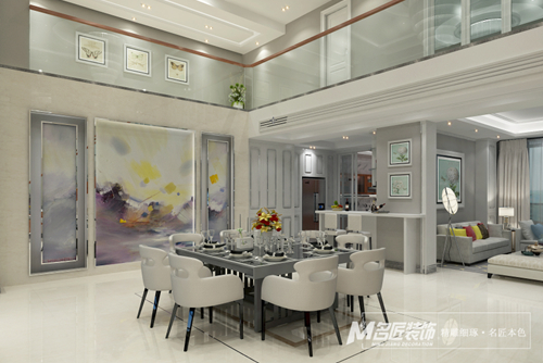 珠海市時代傾城&middot;雙生花現代簡約風格復式裝修案例